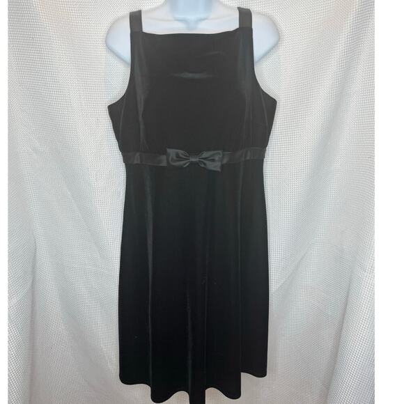 Vintage 90's Shelli Segal Velvet Black Dress Regency Dark Coquette Goth SIZE 12 - Picture 1 of 6